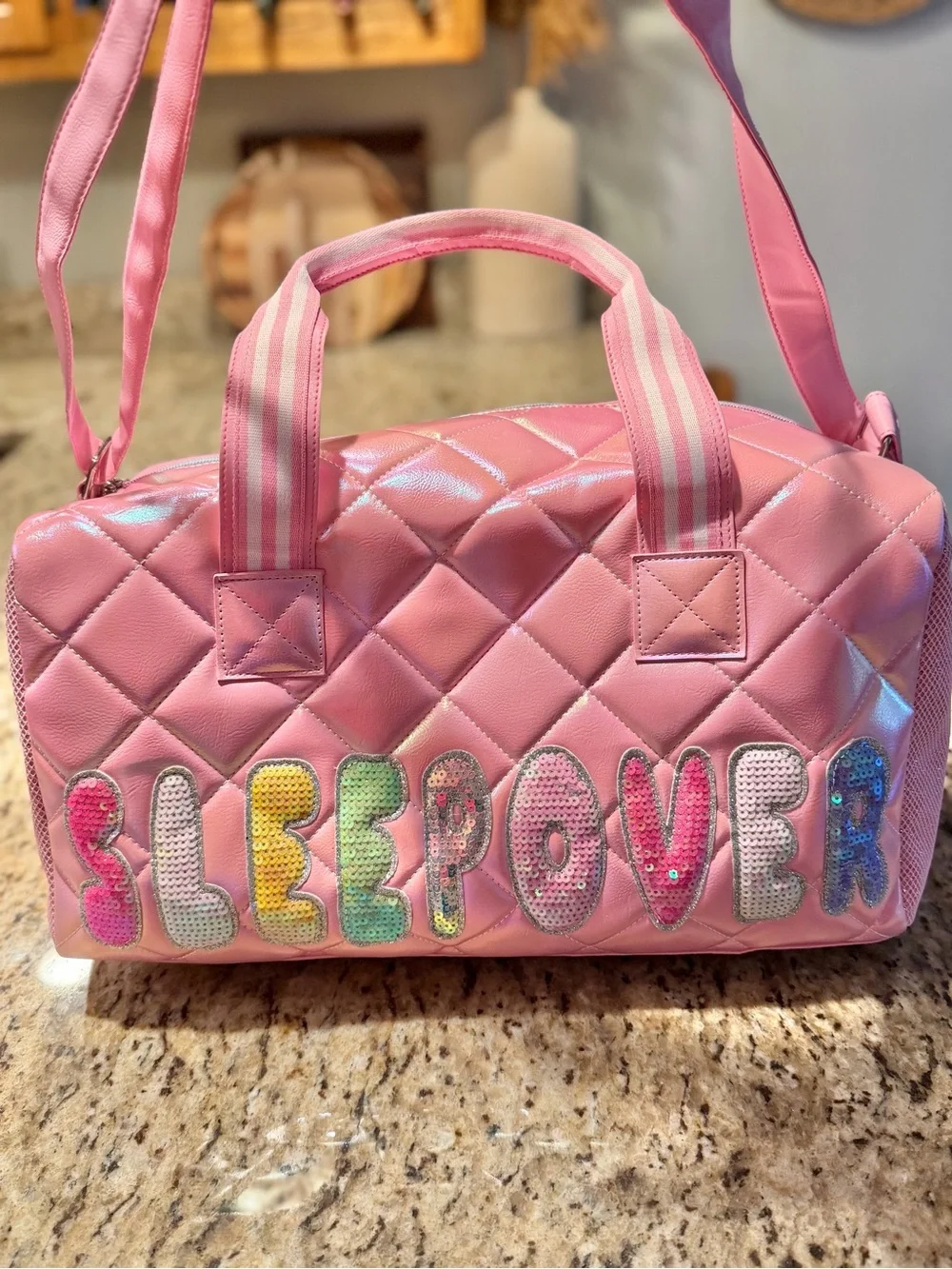 Pink Quilted 'Sleepover' Duffle Bag - Girls' Travel Tote